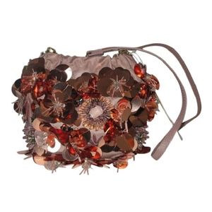 Tory Burch Flower Sequined Rose Gold Bag NWT